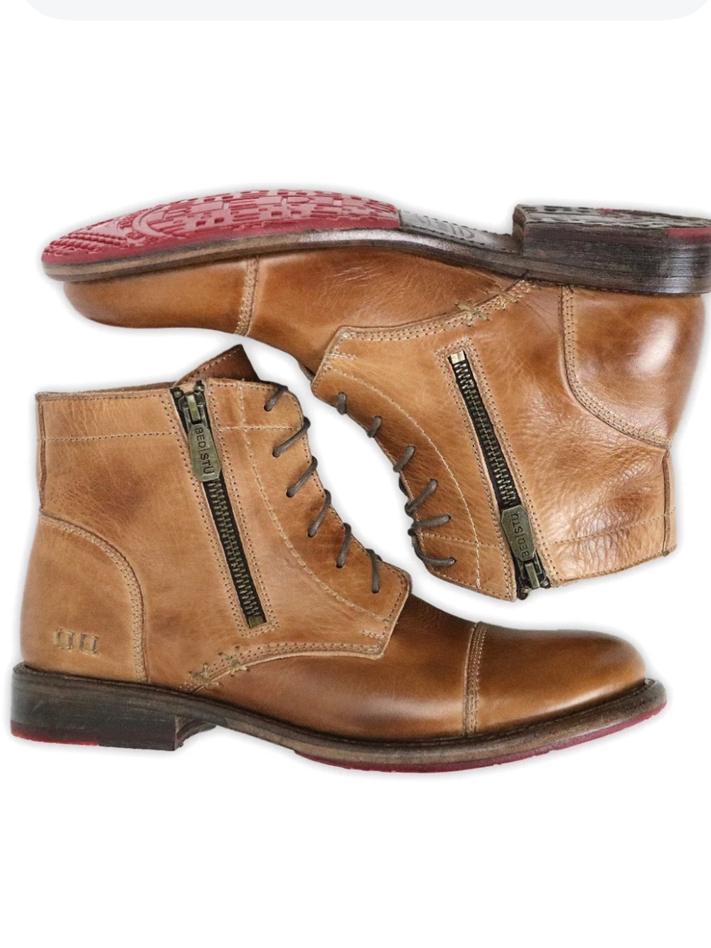Bed Stu Women’s 7 Bonnie II Lux Leather Lace Up Boots In Tan Rustic